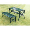 Edwardian Table British Made, High Quality Cast Aluminium Garden Furniture- L126 x W65 x H69 cm