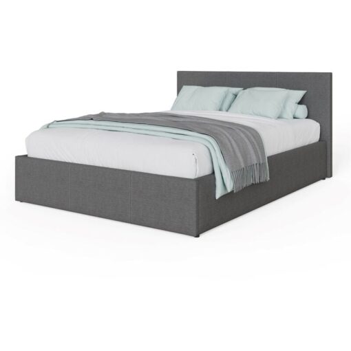 End Lift Ottoman Storage Bed 120cm Small Double Grey - GFW