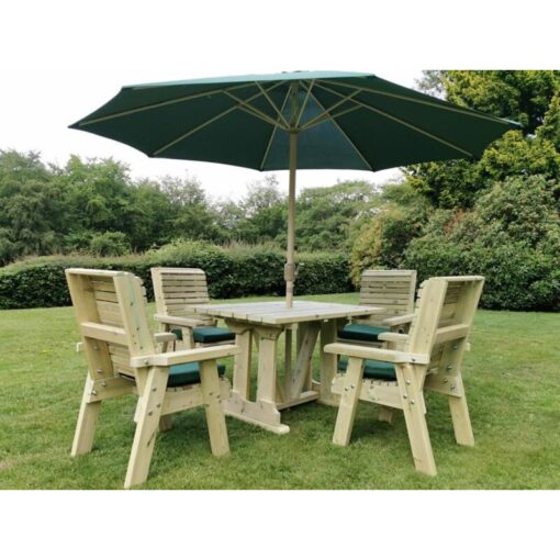 Ergo Wooden Garden 4 Seat Table Set 4 Xc