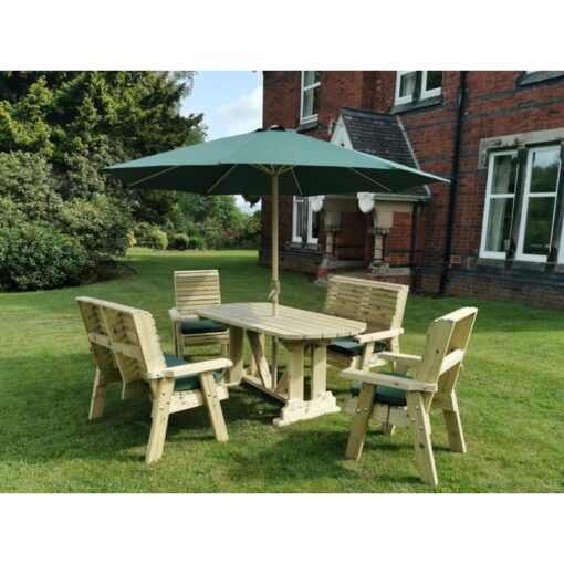 Ergo Wooden Garden 6 Seat Table Set 2Xc 2Xb