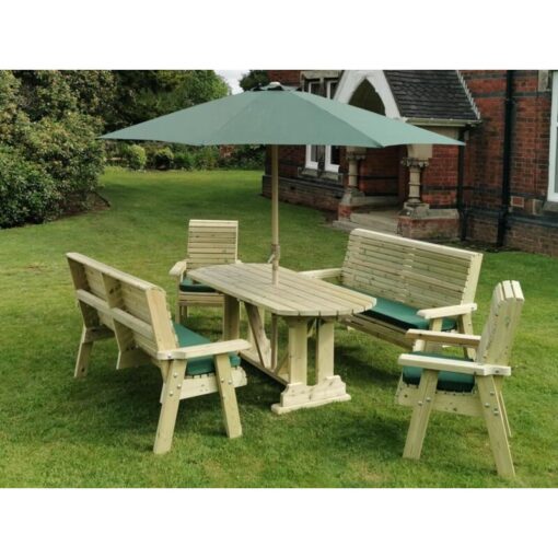 Ergo Wooden Garden 8 Seat Table Set 2X3B 2Xc