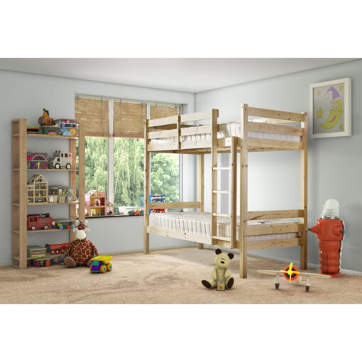 European Single (90 x 200cm) Heavy Duty Solid Pine Bunk Bed