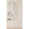 Evuhome - elise 3 Door 2 Drawer Mirrored White Wardrobe