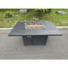 Fimous Aluminum Fire Pit Dining Table Gas Heater Garden Furniture Accessory Patio Dark Grey Without Glass