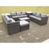 Fimous - Rattan Garden Furniture Set Corner Sofa Coffee Table Lounge 10 Seater Outdoor Conservatory