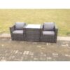 Fimous Rattan Sofa Single Arm Chair Garden Patio Furniture Set With Coffee Table 2 Seater