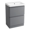 Floor Standing Drawer Vanity Unit Basin Bathroom Storage Furniture 600mm Gloss Grey