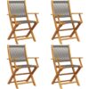 Folding Garden Chairs 4 pcs Grey Solid Wood Acacia vidaXL