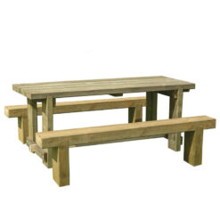 Forest Sleeper Bench & Refectory Wooden Garden Table Set 6'x2' (1.8x0.7m)