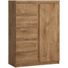 Fribo 1 Door 5 Drawer Cabinet in Oak