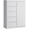 Fribo 1 Door 5 Drawer Cabinet in White