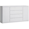 Fribo 2 Door 4 Drawer Wide Sideboard in White