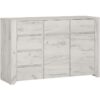 Furniture To Go - Angel 2 Door 3+3 Drawer Wide Chest in White Craft Oak