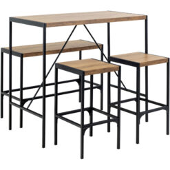 Furniture To Go - Bahamas Bar Table Set and Black and Oak