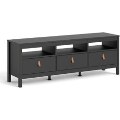 Furniture To Go - Barcelona Tv-Unit 3 Drawers in Matt Black