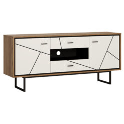 Furniture To Go - Brolo 2 Door 2 Drawer tv Unit in Walnut and White