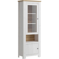 Furniture To Go - Celesto 2 Door Display Cabinet in White and Oak