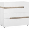 Furniture To Go - Chelsea 4 Drawer Chest in White with Oak Trim