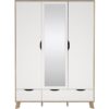 Furniture To Go - Ikast Wardrobe 3 Doors and 2 Drawers with Mirror in Jackson Hickory and White