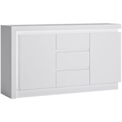 Furniture To Go - Lyon 2 Door 3 Drawer Sideboard (including led lighting) in White and High Gloss