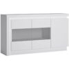 Furniture To Go - Lyon 3 door glazed sideboard (including led lighting) in White and High Gloss