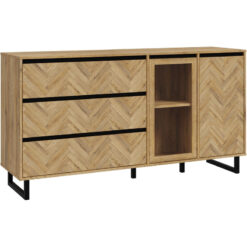 Furniture To Go - Nikomedes Sideboard in Spica Oak/Matt Black/Bartex Oak