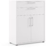 Furniture To Go - Prima Bookcase 1 Shelf With 2 Drawers And 2 Doors in White