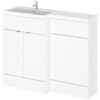 Fusion lh Combination Unit with l Shape Basin - 1100mm Wide - Gloss White - Hudson Reed