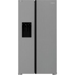 GRUNDIG GSBSPDM5FVN American-Style Fridge Freezer - Brushed Steel, Brushed Steel