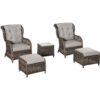 Garden Sofa Chair & Stool Table Set Patio Wicker Weave Furniture Set Brown - Brown - Outsunny