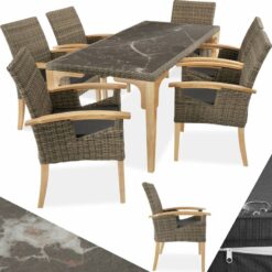 Garden Table and Chairs - Foggia dining table, 6 Rosarno chairs - dining table, outdoor table and chairs, garden dining set - nature