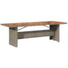 Garden Table with Acacia Wood Top Grey 240x90x75 cm Poly Rattan vidaXL