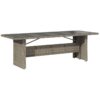 Garden Table with Glass Top Grey 240x90x75 cm Poly Rattan vidaXL