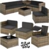 Garden corner set Verona 6 Seats, 1 Table - gardenfurniture, garden chairs, garden table and chairs - nature - nature