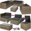 Garden corner sofa set Pisa 5 seats, 1 table - garden sofa, garden corner sofa, rattan sofa - nature - nature