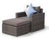 Giardino Sydney Rattan Armchair Ottoman Lounge Chair Set - Grey