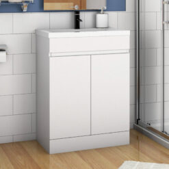 Gloss White Vanity Unit with Basin Sink Bathroom Furniture 500mm Freestanding