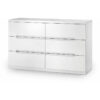 Grant White High Gloss 6 Drawer Wide Chest