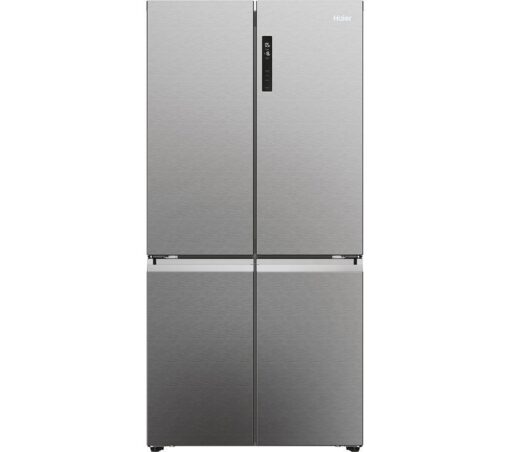 HAIER HCR5919ENMP American-Style Fridge Freezer - Platinum Inox, Silver/Grey