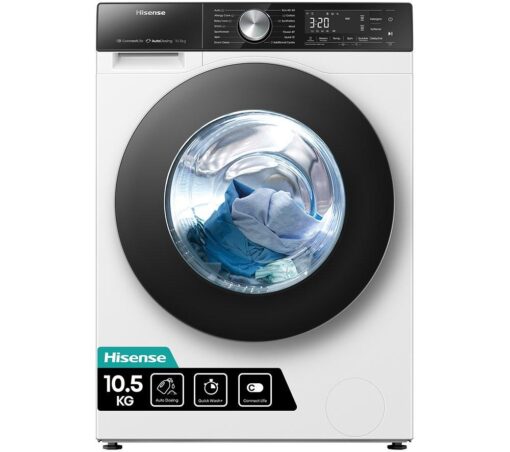 HISENSE 5S Series Auto Dosing WF5S1045BW WiFi-enabled 10.5 kg 1400 Spin Washing Machine - White, White