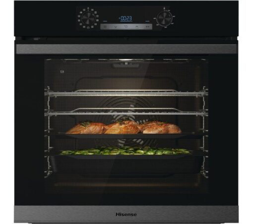 HISENSE AirFry BSA65222PBUK Electric Pyrolytic Oven - Black, Black