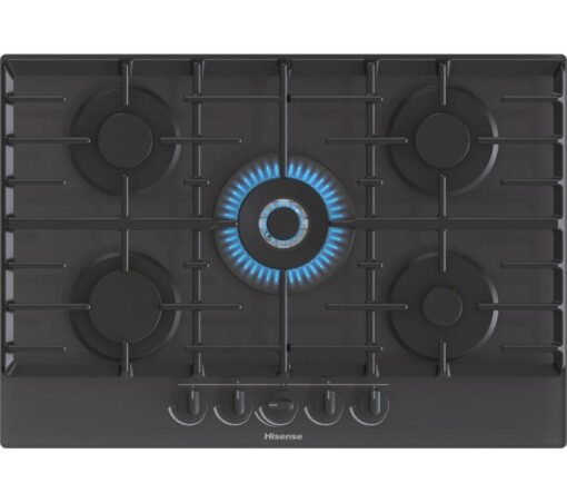 HISENSE GG773B 75 cm Gas Hob - Black, Black