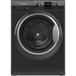 HOTPOINT Anti-Stain NSWM 1046 BS UK 10 kg 1400 Spin Washing Machine - Black, Black