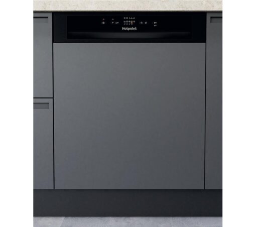 HOTPOINT H3B L626 B UK Full-size Semi-Integrated Dishwasher, Black