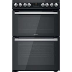 HOTPOINT HDT67V8D2CB/UK 60cm Electric Ceramic Cooker - Black, Black