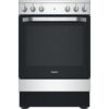 HOTPOINT HS67V5KHX/UK 60 cm Electric Ceramic Cooker - Inox & Silver, Black,Silver/Grey