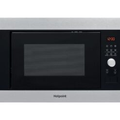 HOTPOINT MF25G Built-in Microwave with Grill - Black & Stainless Steel, Stainless Steel