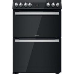 HOTPOINT Multiflow HDT67V9H2CB 60 cm Electric Ceramic Cooker - Black, Black