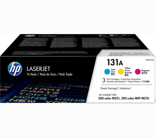 HP 131A Cyan, Magenta & Yellow Ink Cartridges - Multipack, Yellow,Magenta,Cyan