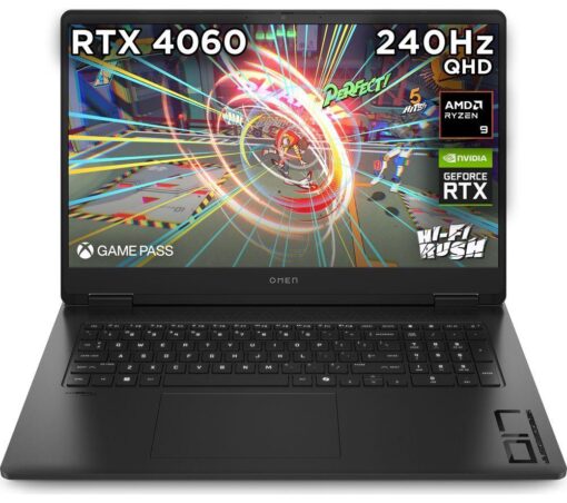 HP OMEN 17-db0509na 17.3" Gaming Laptop - AMD Ryzen™ 9, RTX 4060, 1 TB SSD, Black